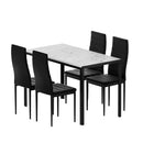 1 Artiss Dining Table and 4 Chairs Set Marble Effect - RnR Galore