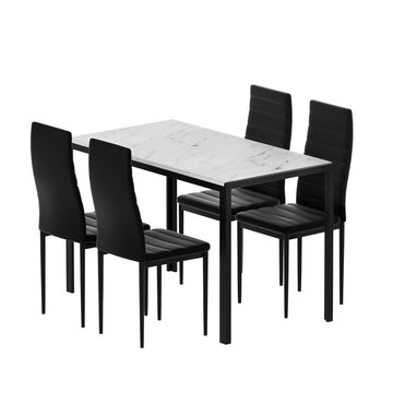 1 Artiss Dining Table and 4 Chairs Set Marble Effect - RnR Galore