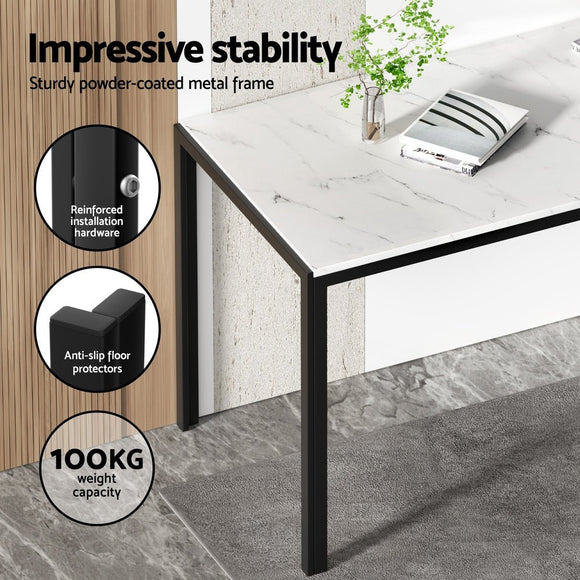 1 Artiss Dining Table and 4 Chairs Set Marble Effect - RnR Galore