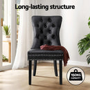 1 Set of 2 Artiss Dining Chairs Black Leather - RnR Galore