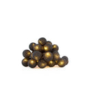1 Set of 20 LED Black 5cm Cotton Ball Battery Powered String Lights Christmas Gift Home Wedding Party Bedroom Decoration Outdoor Indoor Table Centrepiece - RnR Galore