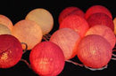 1 Set of 20 LED Pink 5cm Cotton Ball Battery Powered String Lights Christmas Gift Home Wedding Party Girl Bedroom Decoration Outdoor Indoor Table - RnR Galore