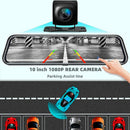 10 - Inch Dual Lens Dash Cam Mirror - 1080P FHD Touch Screen Car DVR with Rear Camera, Night Vision & G - Sensor(black) - RnR Galore