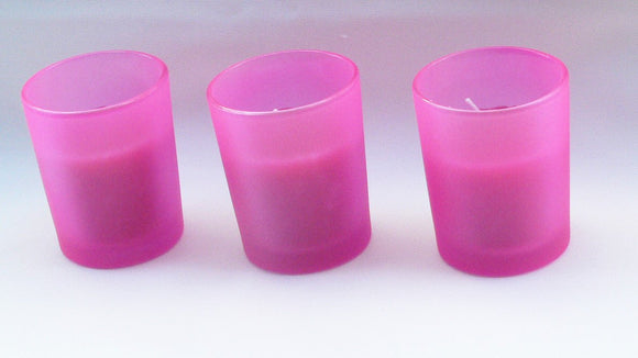 10 Pack Pink Frosted Glass Votive Tealight Candle Holders House Party Centerpiece Xmas Wedding Decor Glass Candlestick Party Decorations Bridal Valentines Event - RnR Galore