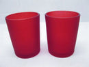 10 Pack Red Frosted Glass Votive Tealight Candle Holders Valentines Day Xmas Wedding Decor Glass Candlestick Party Decorations Bridal Baby Shower Event - RnR Galore