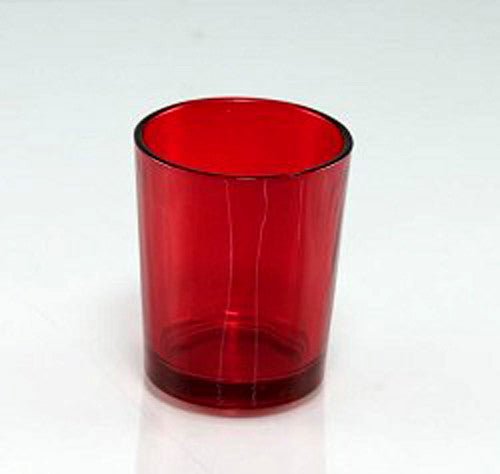 10 Pack Red Glass Votive Tealight Candle Holders House Party Centerpiece Xmas Wedding Decor Glass Candlestick Party Decorations Bridal Valentines Event - RnR Galore