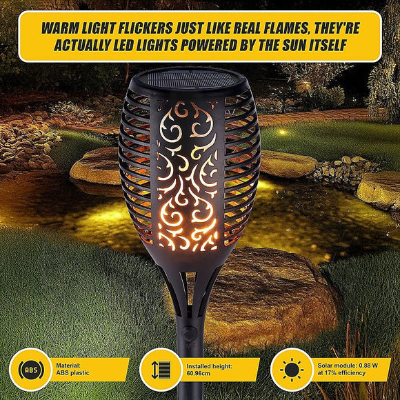 10 Pack Solar Torch Lights 96 LED Flickering Lighting Dancing Flame Garden Lamp - RnR Galore