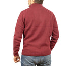 100% SHETLAND RAGG WOOL Half Zip Up Knit JUMPER Pullover Mens Sweater Knitted - Burgundy - XL - RnR Galore