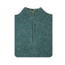 100% SHETLAND RAGG WOOL Half Zip Up Knit JUMPER Pullover Mens Sweater Knitted - Sherwood - L - RnR Galore