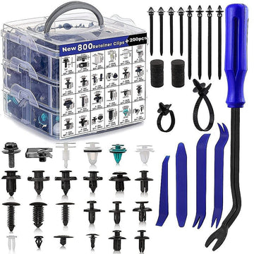 1000PCS Car Retainer Clips Auto Fasteners Push Trim Clips Pin Rivet Bumper Kit - RnR Galore