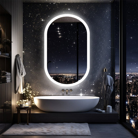 1000x500mm LED Bathroom Mirror Oval Anti - Fog Dimmable Wall Mount - RnR Galore