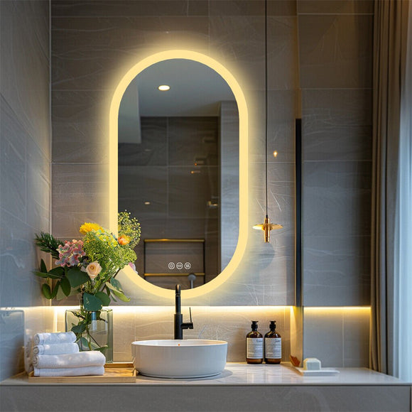 1000x500mm LED Bathroom Mirror Oval Anti - Fog Dimmable Wall Mount - RnR Galore
