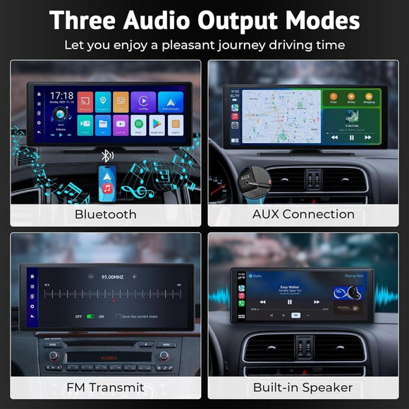 10.26" 4K Dash Cam Car Stereo For Apple Carplay & Android Auto GPS Rear Camera - RnR Galore