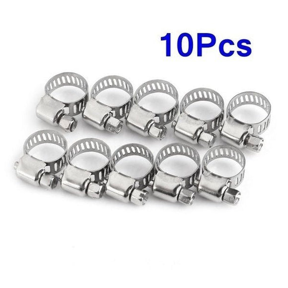 10pcs Hose Clamp Cars Motorcycle Fuel Line Jubilee Petrol Pupe Clips Garden DIY Tools - RnR Galore