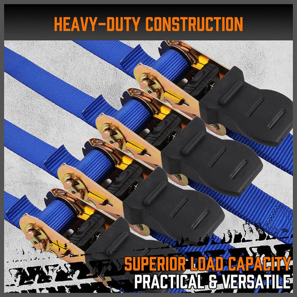 10Pcs Ratchet Tie Down Straps 997KG 4.5M Trucks Trailer Strap ‎Stainless Steel - RnR Galore