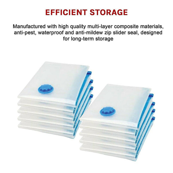 10X Jumbo Vacuum Storage Bags – Space Saver Seal Bags for Clothes, Bedding, Blankets & Travel Organisation - RnR Galore