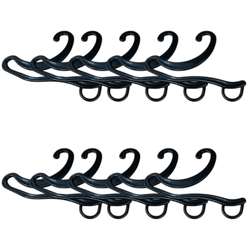 10x Socks Hangers Plastic Sock Hook Retail Display Front Hang Bulk - Black - RnR Galore