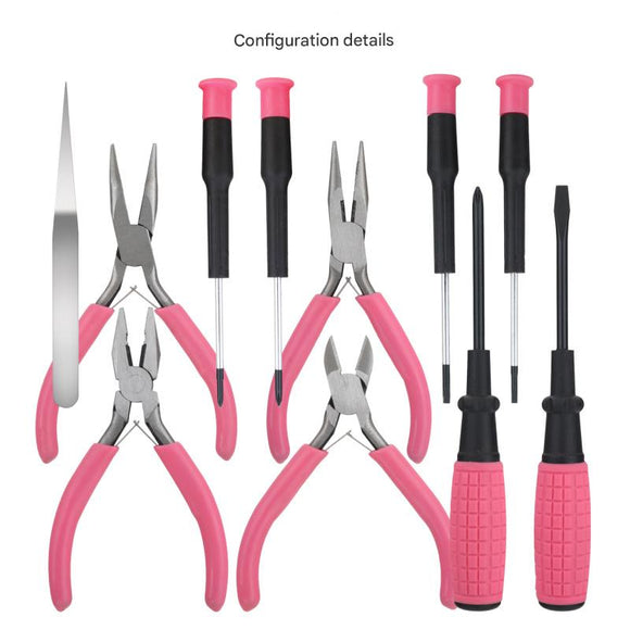 11 - Piece Precision Craft & Jewelry Making Tool Kit with Portable Case - Pliers, Screwdrivers & Tweezers for DIY Projects(green) - RnR Galore