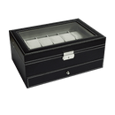 12 Grids Watch Display Case Leather jewellery Storage Box Organiser Lock Key - RnR Galore