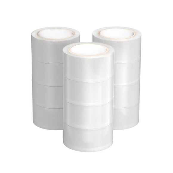 12 Rolls Packing Packaging Tape Sticky Clear Sealing Tapes Transparent 48mmx75m - RnR Galore