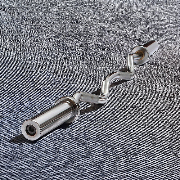 120cm Chrome Olympic EZ Curl Bar – Weightlifting Barbell for Home Gym Training - RnR Galore
