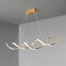 120cm Modern Minimalist Titanium Gold Pendant Light Adjustable LED Chandelier - RnR Galore