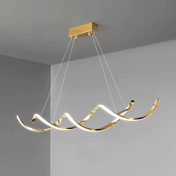 120cm Modern Minimalist Titanium Gold Pendant Light Adjustable LED Chandelier - RnR Galore