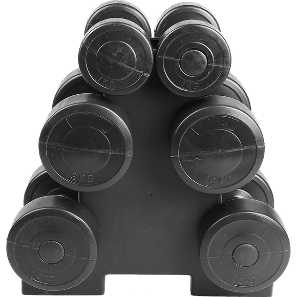 12kg Dumbbell Weights Set with Rack for Home Gym Training - RnR Galore