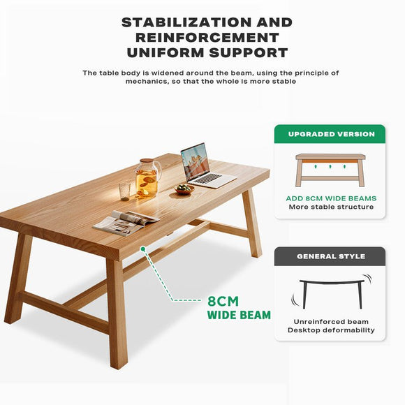 1.4M Solid Wood Dining Table Square Dining Table Dining Table Kitchen Furniture - RnR Galore