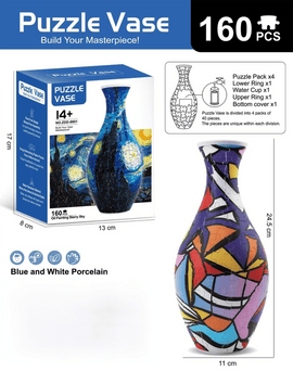 160 PCS Pop Art 3D Puzzle Vase - DIY Interlocking Flower Vase Kit, Home Decorative and Toy Gift for Mom - RnR Galore