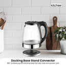 1.7L Electric Glass Kettle LED Blue Light 360 Automatic Cordless Water Boiling Jug - RnR Galore