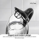 1.7L Electric Glass Kettle LED Blue Light 360 Automatic Cordless Water Boiling Jug - RnR Galore