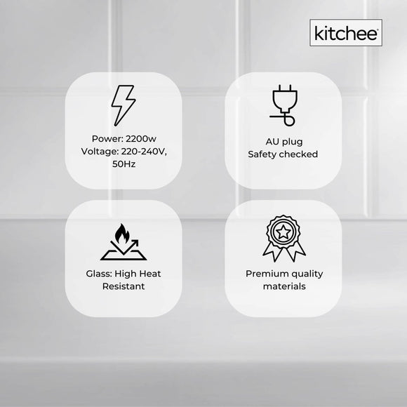 1.7L Electric Glass Kettle LED Blue Light 360 Automatic Cordless Water Boiling Jug - RnR Galore