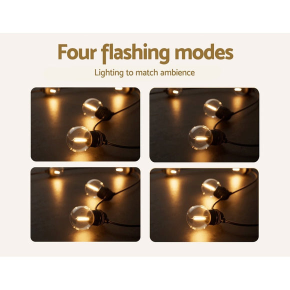 17m Solar Festoon Lights Outdoor LED String Light Christmas Wedding Decor 2 Pack - RnR Galore