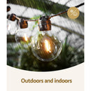 17m Solar Festoon Lights Outdoor LED String Light Wedding Christmas Party - RnR Galore