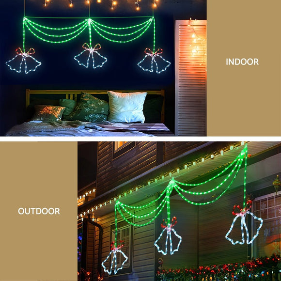 1.8M Christmas Lights 288 LED Bell Motif Light Decorations Jingle Jollys - RnR Galore