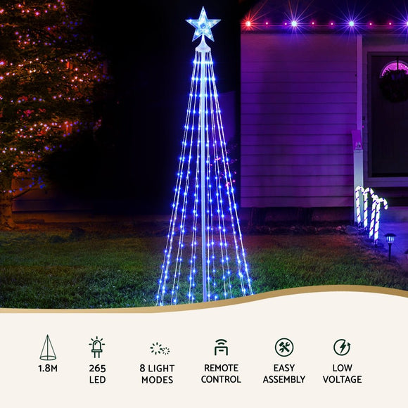 1.8M Christmas Tree 265 LED RGB Fairy Lights Jingle Jollys - RnR Galore
