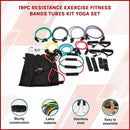 19PC Resistance Exercise Fitness Bands Tubes Kit Yoga Set - RnR Galore