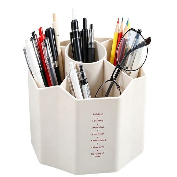 1pc 360 Rotating Plastic Desk Pen Organizer ， Dual - Purpose Art Supply Pencil Cup for Office, School, Home - RnR Galore