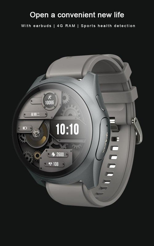 2 - in - 1 Smartwatch /Earphones & Charging Dock | 4GB MP3, Health Tracker | Titanium Grey | World’s First Patented - RnR Galore