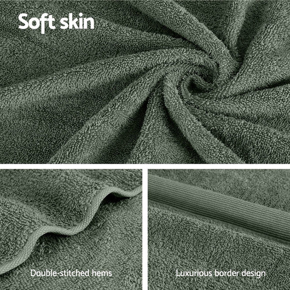 2 Pack Bath Sheets Set Cotton Extra Large Towel Green - RnR Galore