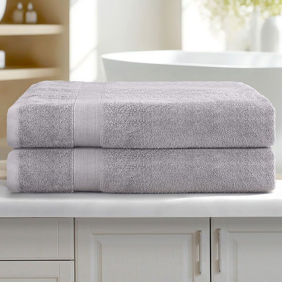 2 Pack Bath Sheets Set Cotton Extra Large Towel Grey - RnR Galore