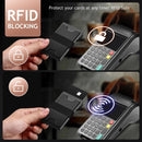 2 - Pack Black Metal Thin Slim Men Women Pop Up Wallet (10.1 x 6.9 x 1.7 cm) - RFID Anti - theft Card Holder with box - RnR Galore