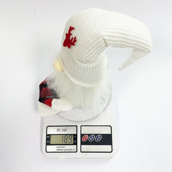 2 - Pack Christmas Gnome Decorations - Red & White Long Leg Faceless Santa Elf Plush Ornaments - RnR Galore