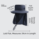 2 - Pack Dark Blue Men's Adjustable Sun Protection Hat - Wide Brim, Deep Crown, Quick Dry Breathable Sun Cap with Neck Flap for Hiking & Outdoors - RnR Galore