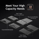 2 - Pack Grey Metal Thin Slim Men Women Pop Up Wallet (10.1 x 6.9 x 1.7 cm) - RFID Anti - theft Card Holder with box - RnR Galore