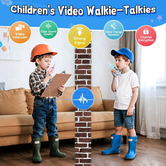 2 - Pack Mini Wireless Video Intercom Set for Children(Pink) - Educational and Interactive Walkie Talkie Toy for Playtime