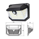 2 - Pack Solar Motion Sensor Wall Light(230 - Bead LED) - 3 Lighting Modes, IP64 Waterproof, Three - Sided Wide - Angle Lighting for Outdoor Security and Garden Lighting - RnR Galore