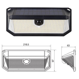 2 - Pack Solar Motion Sensor Wall Light(388 - Bead LED) - 3 Lighting Modes, IP64 Waterproof, Three - Sided Wide - Angle Lighting for Outdoor Security and Garden Lighting - RnR Galore