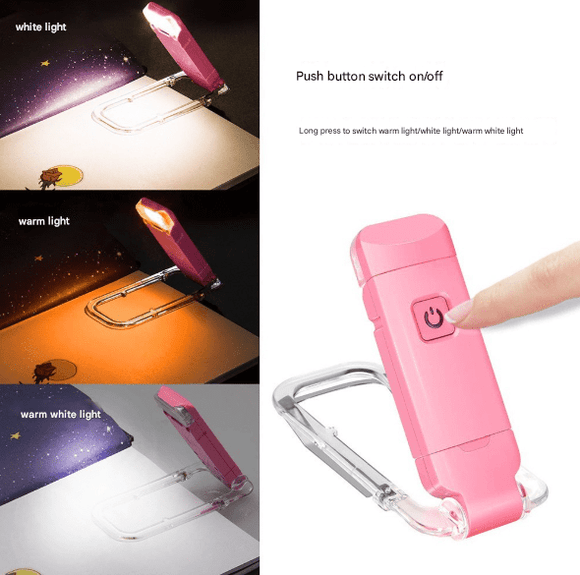 2 Pcs Black USB Rechargeable Clip - on LED Book Light - 3 Color Modes & Dimmable Brightness for Eye - Caring Reading - RnR Galore